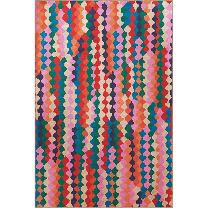 Tapis rectangulaire intérieur / extérieur Kirima, Rectangle 2 pi 7 po x 6 pi 7 po