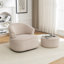 Chaise pivotante rembourrée en polyester avec repose-pieds-561283666