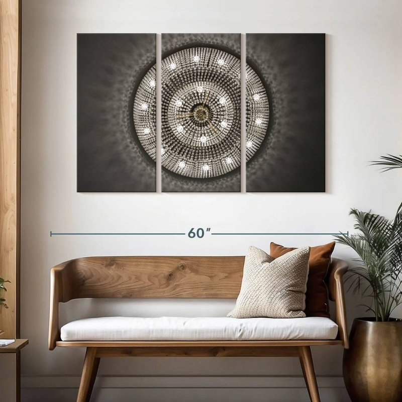 Lustre sous le cristal Kerner, H 32 po x l 50 po