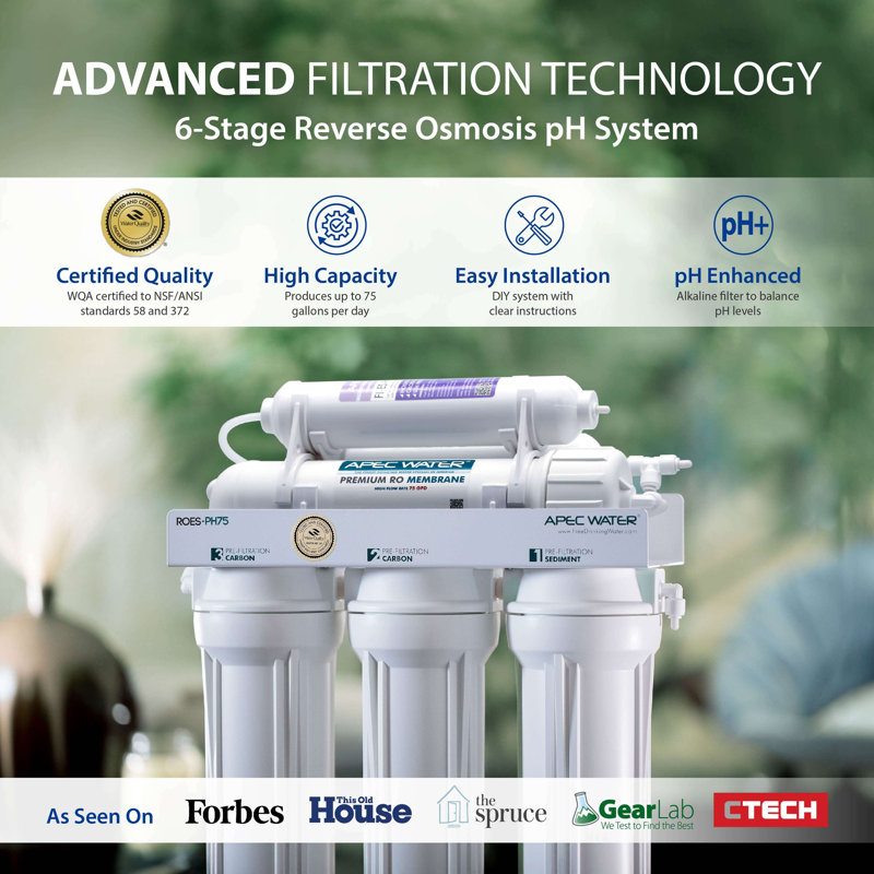 APEC 75 GPD 6-Stage Alkaline Mineral Reverse Osmosis Water Filtration System