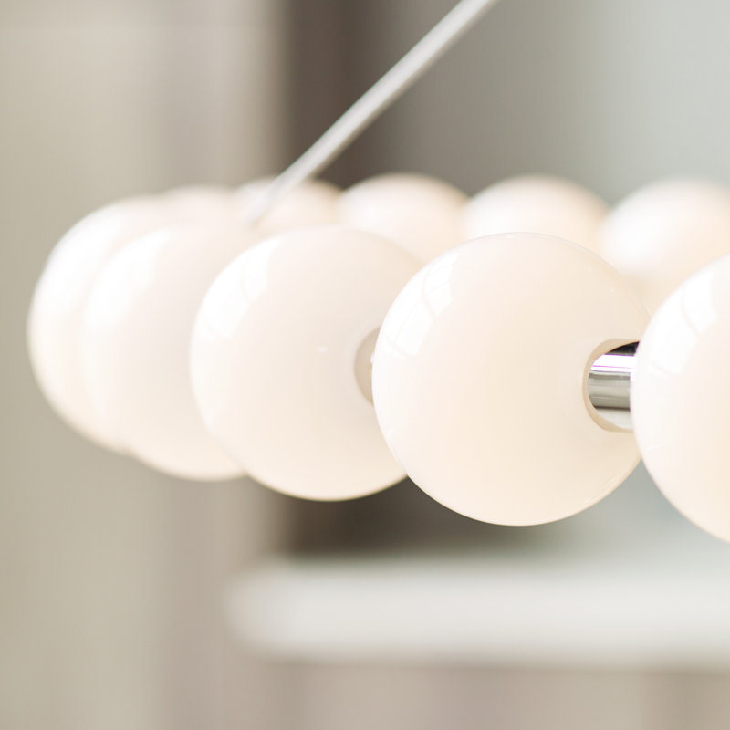 Orbet 1 - Light LED Chandelier, Polished Nickel, 2.8" H x 42" W x 42" D