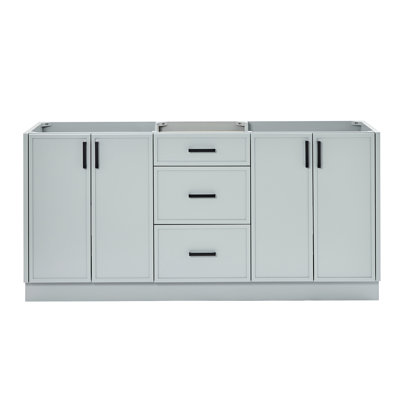 ARIEL Kelly 72 Double Bathroom Vanity Base Only -  Ariel Bath, K72D-BC-GRY