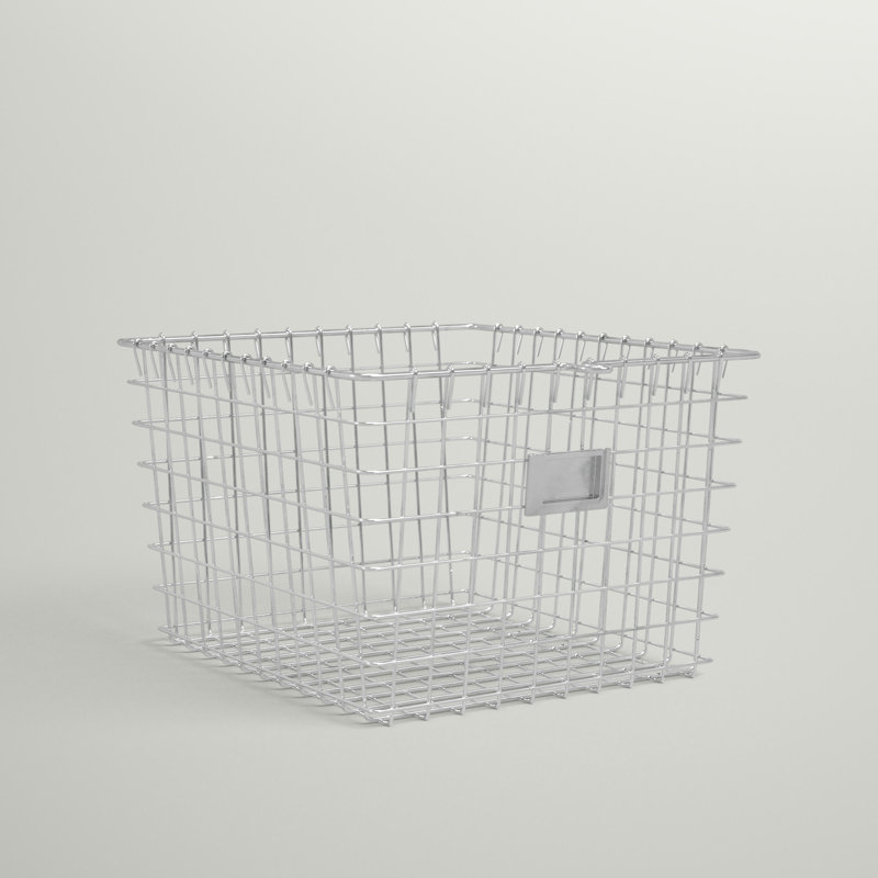 Panier en métal / métal Albie, Gris industriel, H 8 po x l 9 po x P 12,5 po, 6