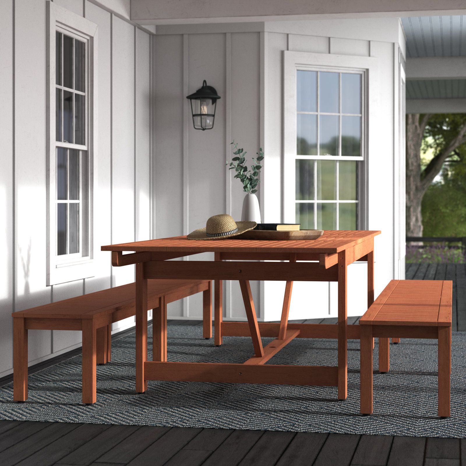 Anautica 118'' Rectangular 8 - Person Outdoor Dining Set
