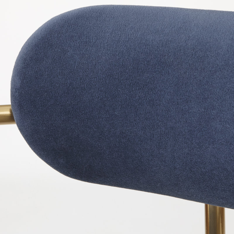 Carrigan 18.5'' H Velvet Upholstered Dining Chair, Navy