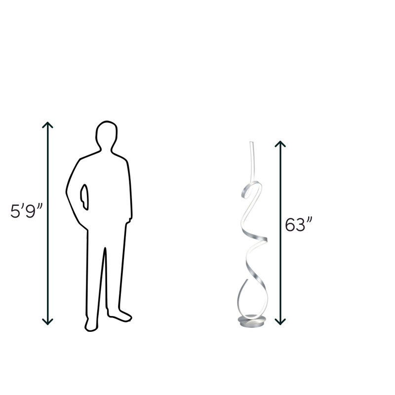 Clarkdale 63" Dimmable Novelty Floor Lamp, Chrome, Dimmable