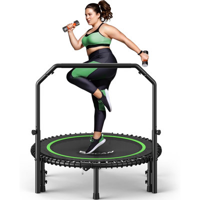 BCAN BT2 Mini Rebounder Trampoline, 450 lb/550 lb Capacity, Adjustable Handle, Stable and Quiet for Indoor and Outdoor