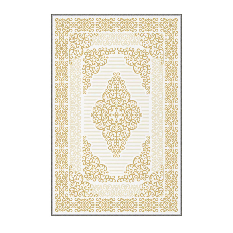 Stylish Woven Carpet (3.9 x 4.0 ft), 100% Polyester, Pile Height: 0.3 in | Antibacterial & Non-Slip Underside, 3D Digital Printing | Machine Washable, Perfect for Home Décor, Living Room & Bedroom Use
