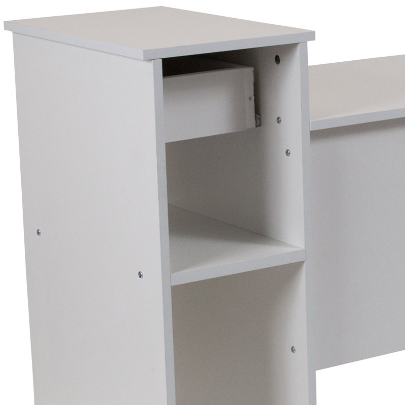 Fontenay Computer Desk with Shelves and Drawer, White