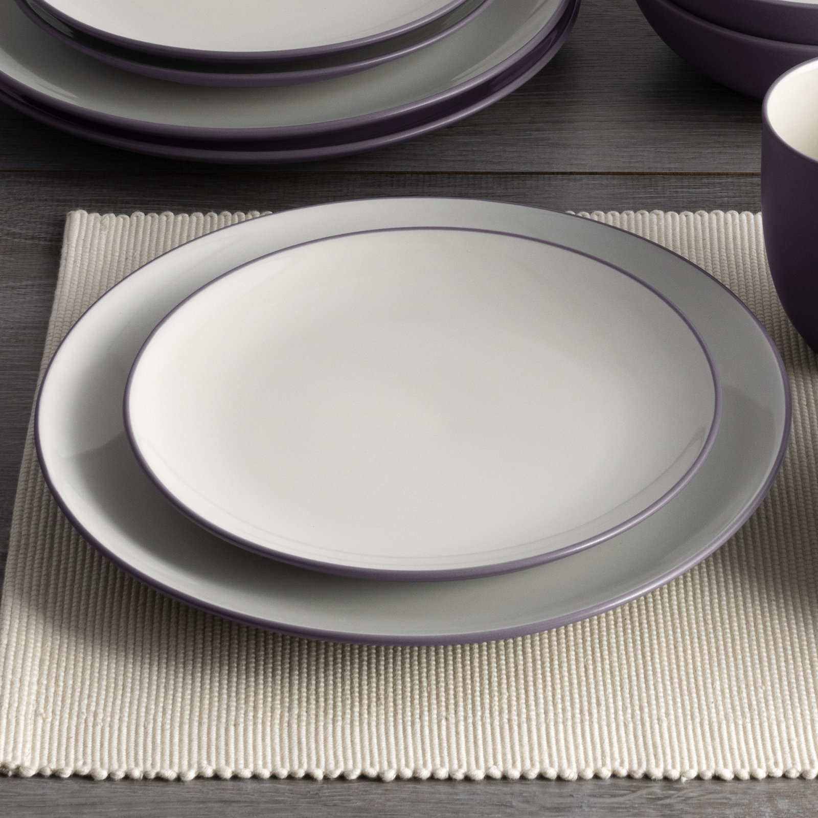 Noritake Colorwave Coupe Dinner Plates, 10-1/2", Plum