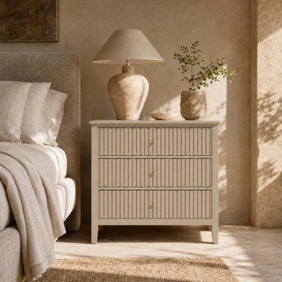 Commode 3 tiroirs 32 "avec façades cannelées