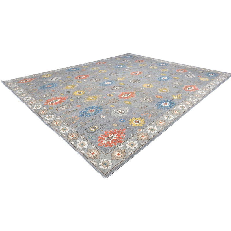 Oushak Collection, Transitional One-of-a-Kind Rectangle 11'11" X 15'1" Hand Knotted Area Rug