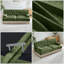 Élégant canapé Chesterfield en velours vert - capitonné à boutons et jupe à pampille pour des espaces de vie confortables-901897606