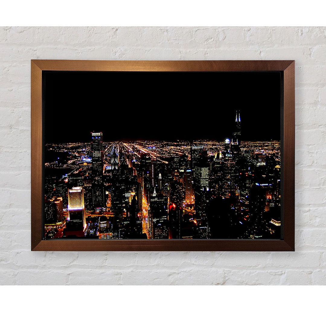 NYC Night Lights - Einzelne Bilderrahmen Kunstdrucke