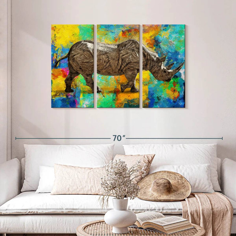 Fantaisie rhinocéros, H 28 po x l 45 po