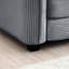 Velours côtelé gris à 5 places avec design ergonomique et coussins moelleux pour chambre à coucher