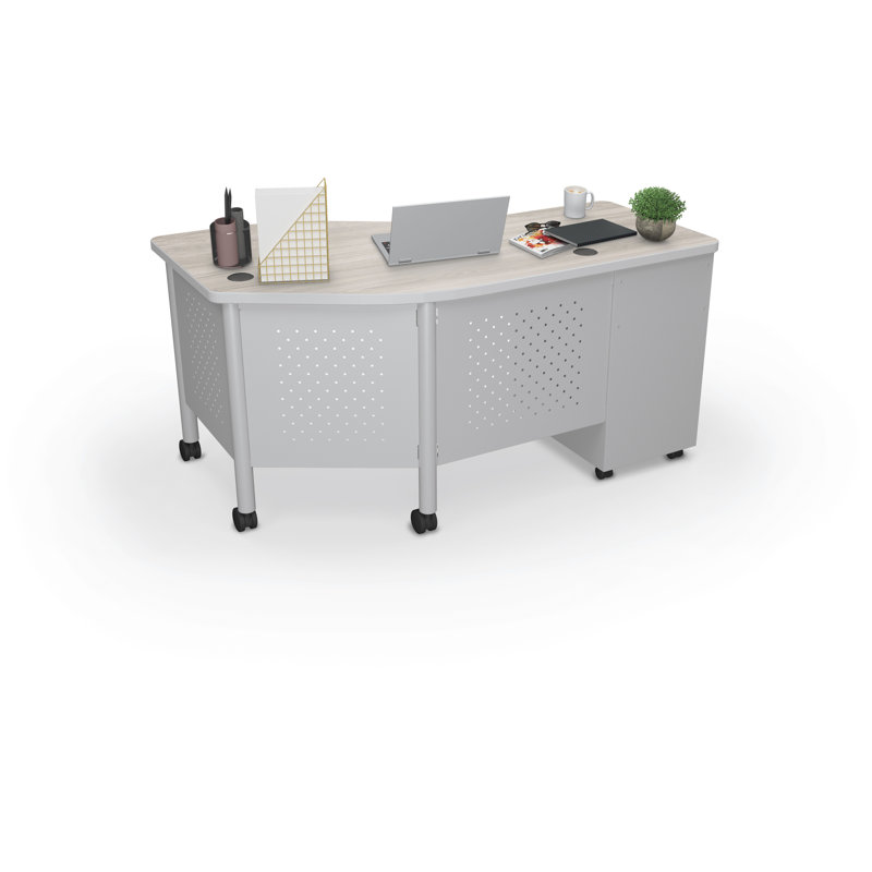 Bureau rectangulaire 60 "Lab Lab, Orme gris, Gauche