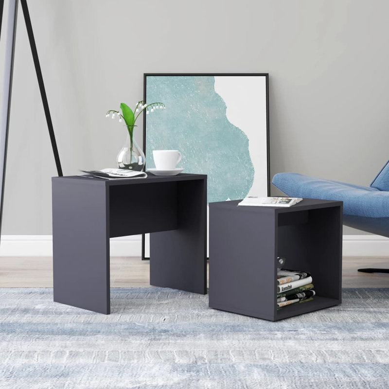 Table basse avec rangement Bortkur, gris