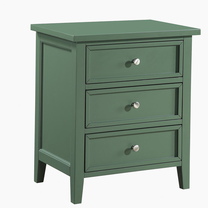Luca 3-drawer Nightstand - Vintage Green, Antique Green