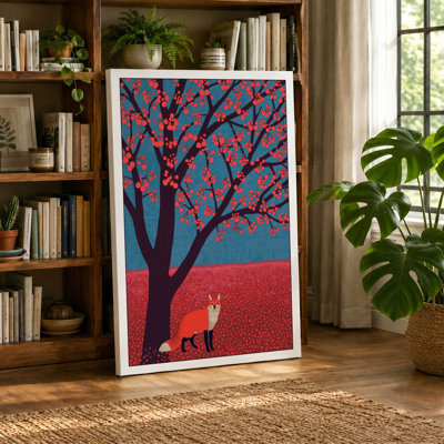 Fox Beneath the Tree Boho - Wrapped Canvas