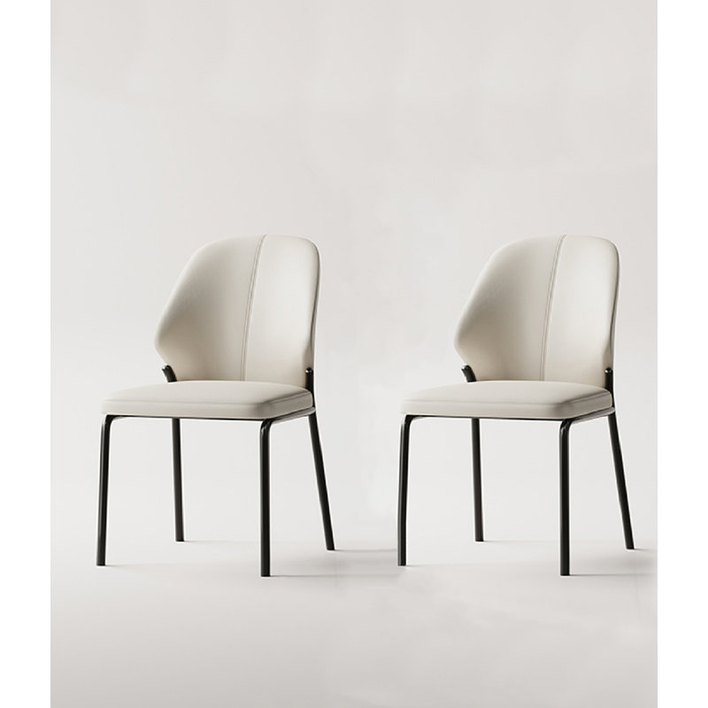 Simple salon moderne avec chaise de salle à manger à dossier, Blanc