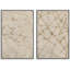 «Retro Mid-Century Polygons And Palm Leaves Abstract Shapes», 2 pièces sur toile-99016233-99016232
