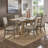 Cipolla 72" Wood Finish Rectangular Dining Set - 7-Piece, Dining Table, Beige Fabric Arm Chairs And Side Chairs-106895648