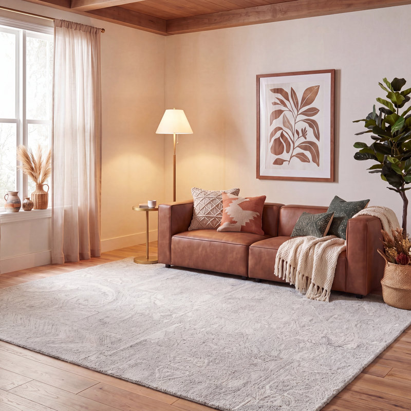Lakiyah Abstract Hand Tufted Performance Floral Rug, Rectangle 8' x 10'