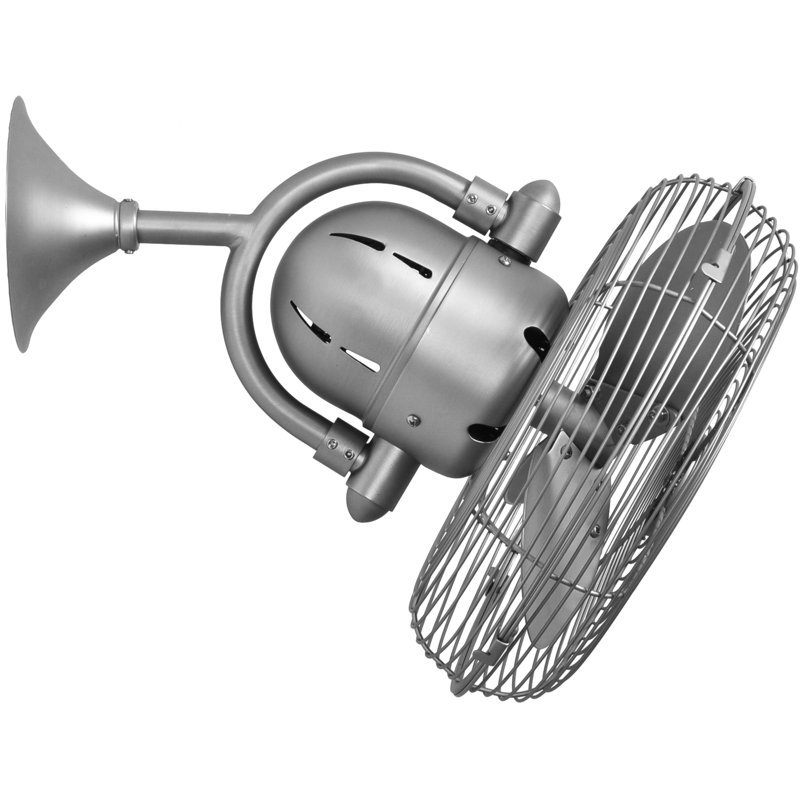 13" Oscillating Wall Mounted Fan, Brushed Nickel