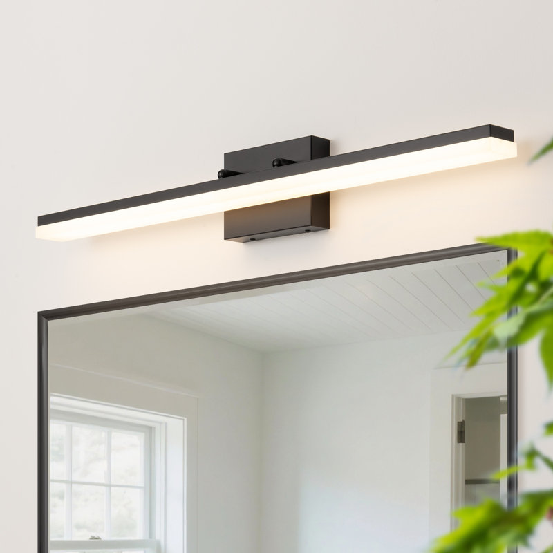 Barre de salle de bain à DEL à intensité variable 32 "pour miroir Tameaka 3000K / 4000K / 5000K réglable 24W, Noir mat
