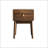 Medieval-Modern Style Walnut Bedside Table With Metal Handles, Perfect For Elegant And Functional Bedroom Decor