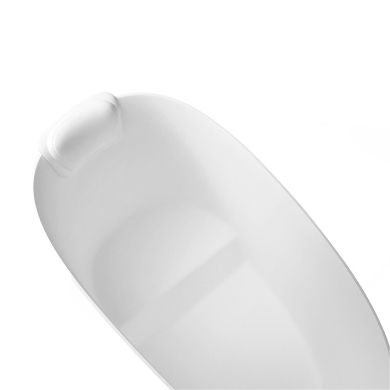 Baignoire autoportante ovale de 51 po à surface solide avec trop-plein et bonde, avec siège et appui-tête intégrés, LTL