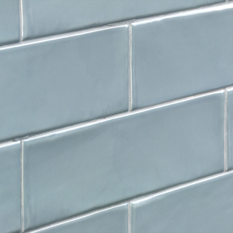Manchester 3x12 Glossy Ceramic Subway Tile, Dew Blue