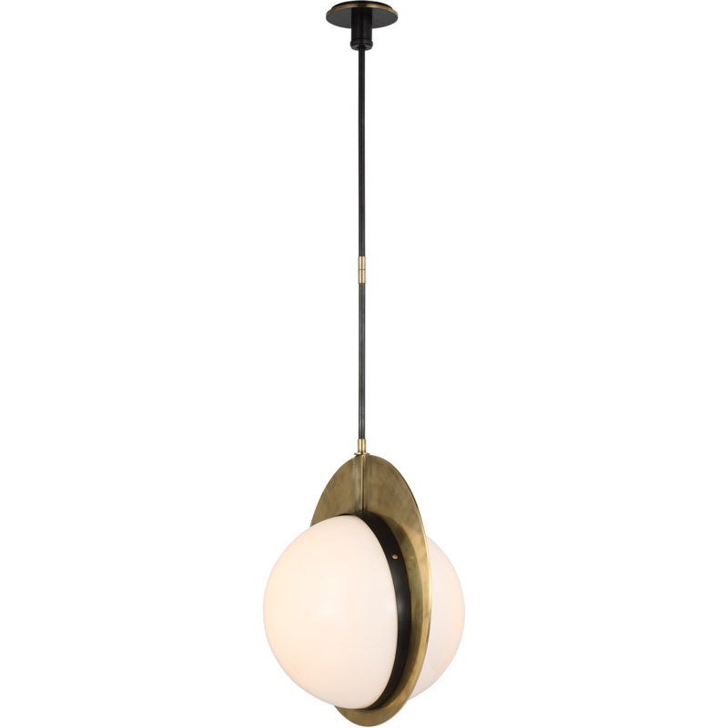 Thomas OBrien Quando Large Globe Pendant, Antique Brass, 58" H x 19.75" W x 14" D