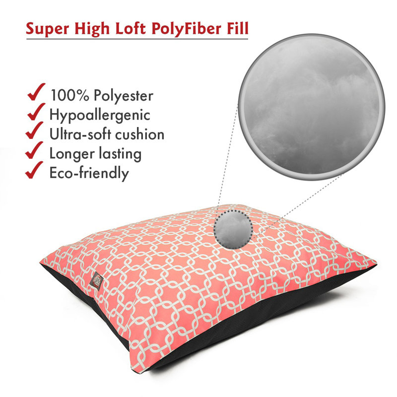 Large Coral Geometric Polyester Pet Pillow Bed