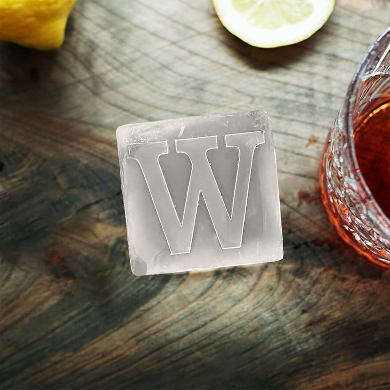 Custom Letter W Monogram Ice Cube Mould – 2 Inch Large Initial Silicone Ice Tray, Perfect Personalized Gift For Dad & Men (Great For Cocktails, Whiskey & Beverages),