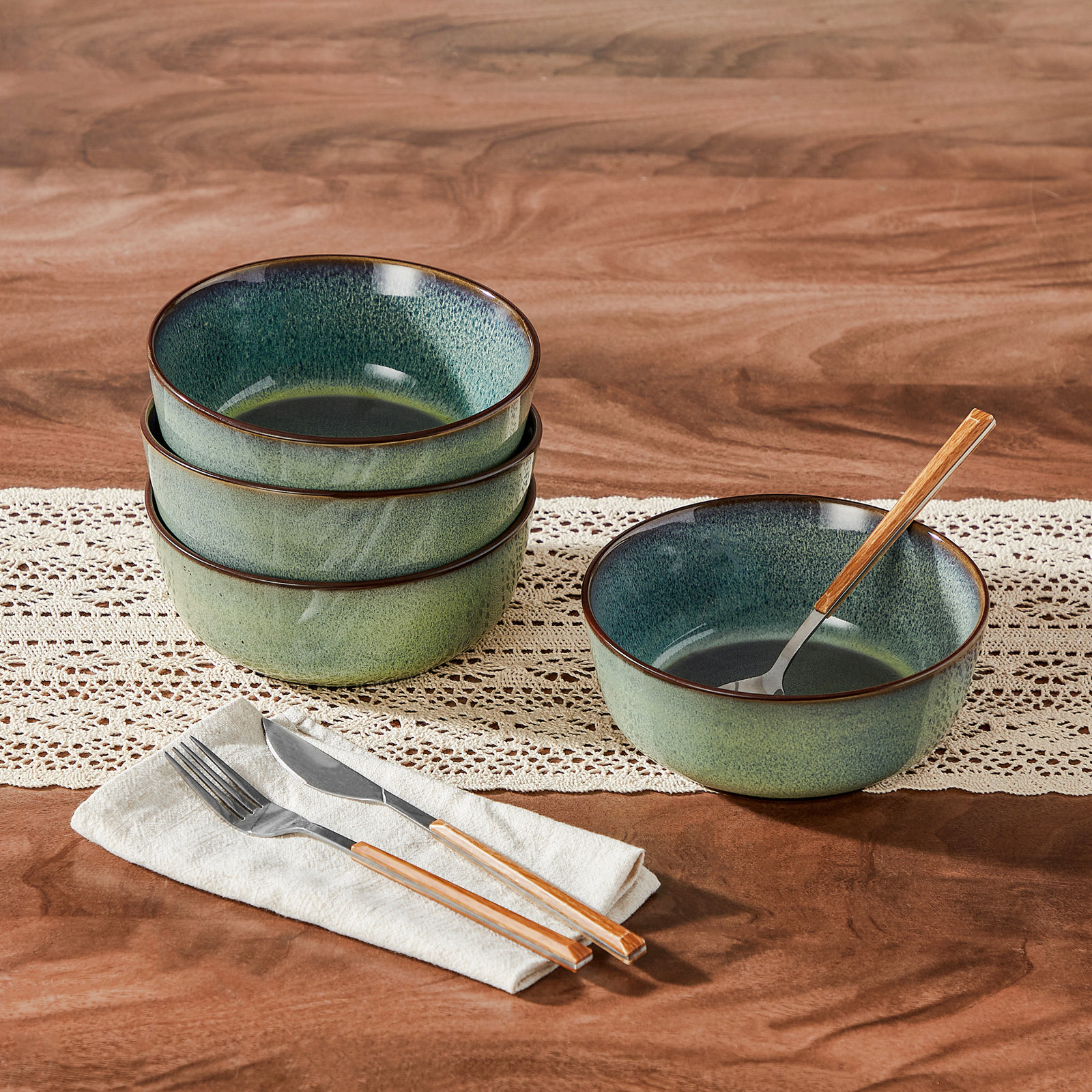 Stoneware Cereal Bowl, Green