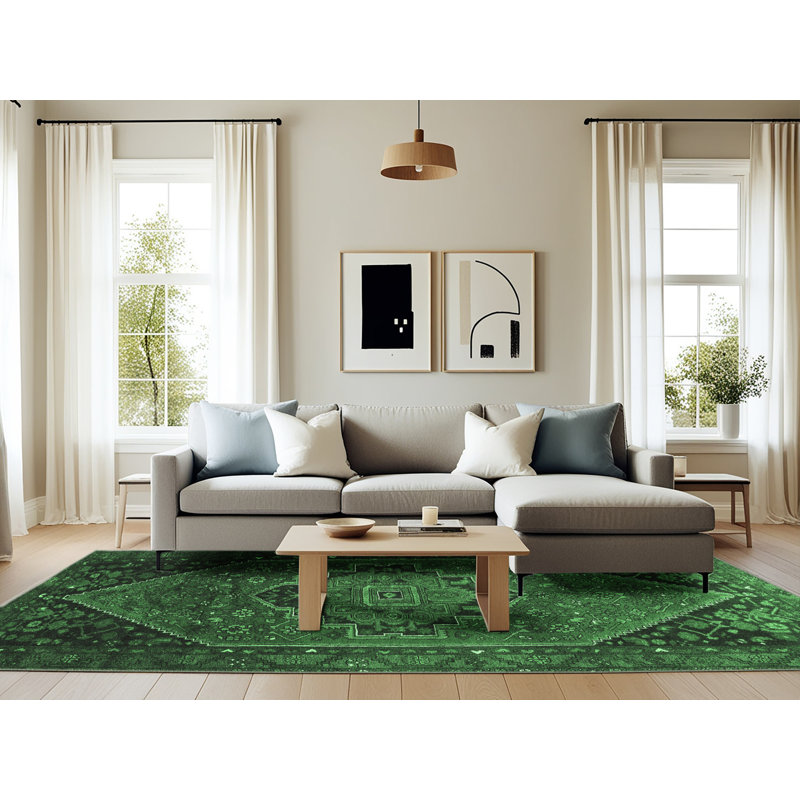 Washable Oriental Indoor Rug, Rectangle 6' x 9'
