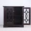 Buffet de rangement moderne rouge foncé avec 2 portes en verre trempé, 3 tablettes réglables en hauteur, pour salle à manger avec porte l 35,2 po x P 15,09 po et H 33,17 po-130040436