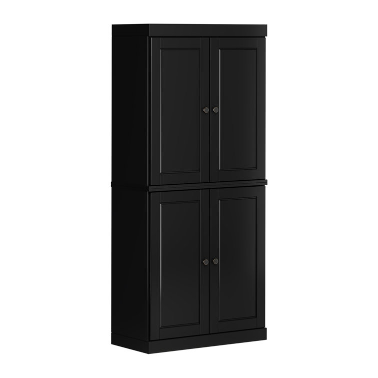 Bryanie 100% Solid Wood 32" Wide Kitchen Pantry with Solid Wood Doors, 2-Drawer Unit