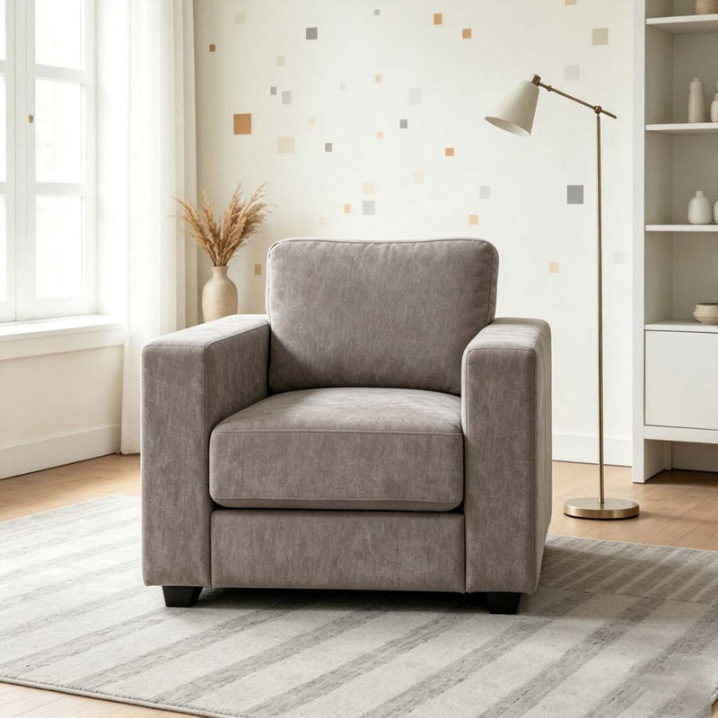 Fauteuil d'appoint surdimensionné avec accoudoirs larges