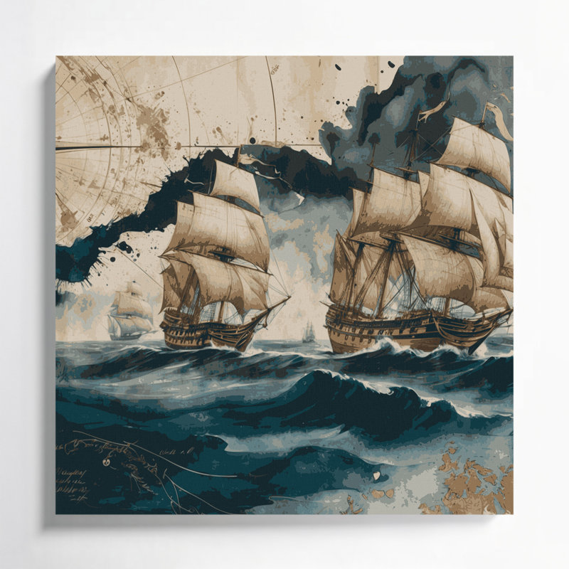 Art nautique sur toile, H 12 po x l 12 po
