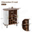 Armoire à vin cannelée avec support à vin à 8 grilles, 5 tablettes réglables et portes à tambour coulissantes-1972889443
