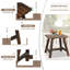 Ensemble de chaises berçantes 3 pièces Adirondack, ensemble bistro de conversation avec 2 chaises berçantes en bois carbonisé et table d'appoint, ensemble de chaises berçantes rustiques en bois pour jardin