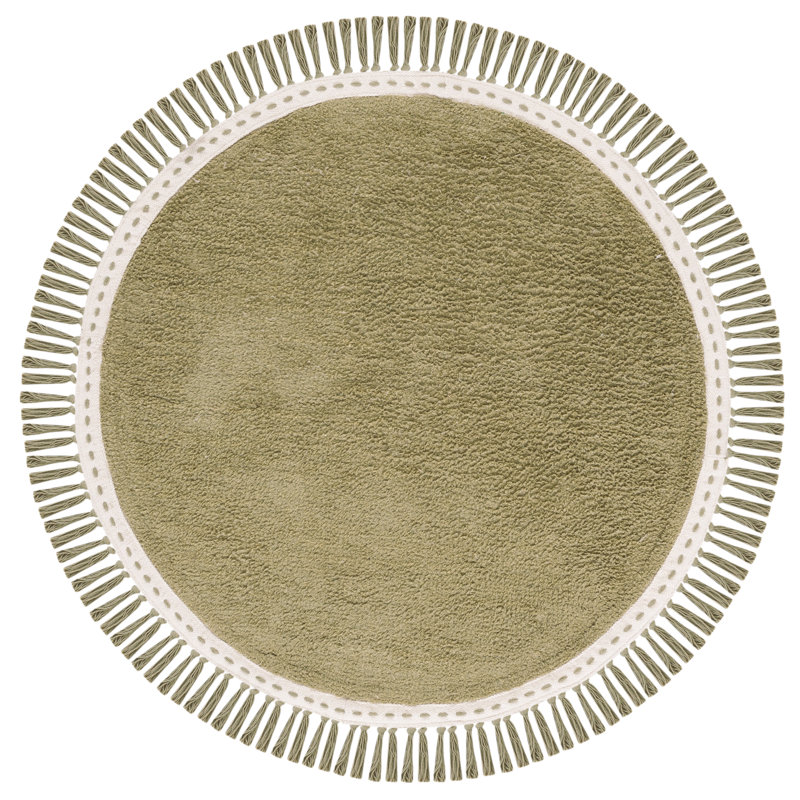 Anniedale Hand Woven Cotton Machine Washable Rug, Round 3'