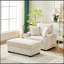 Chaise longue surdimensionnée avec repose-pieds et rangement, revêtement en velours côtelé confortable, porte-gobelet, support pour téléphone et port USB pour le salon et la chambre à coucher-1275222993