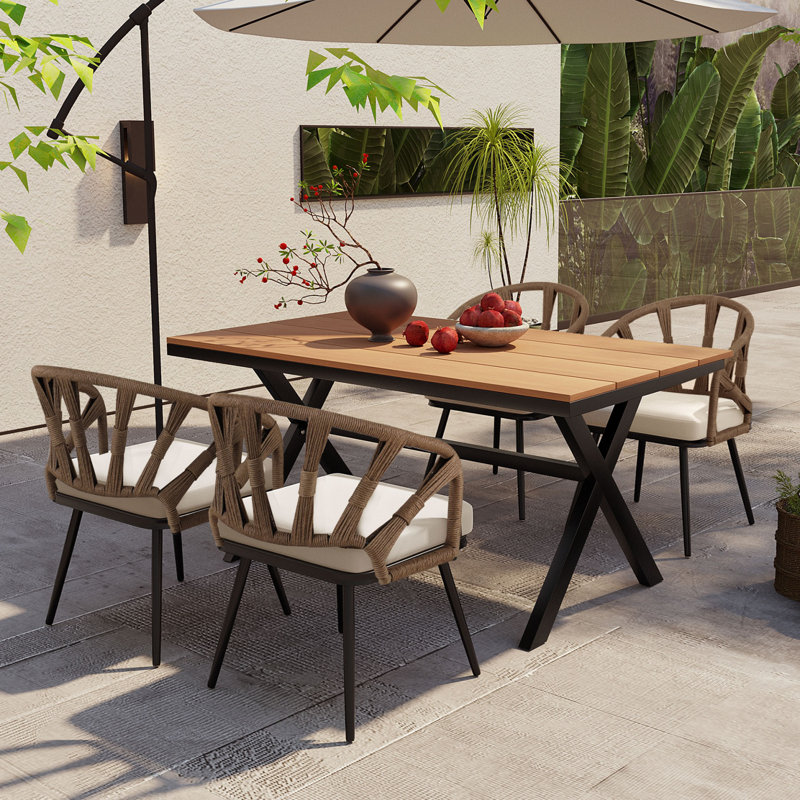 4 - Person Conversation Set, Brown Gray/Black