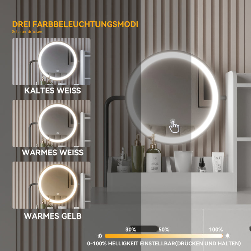 Aneve Dressing Table with Mirror
