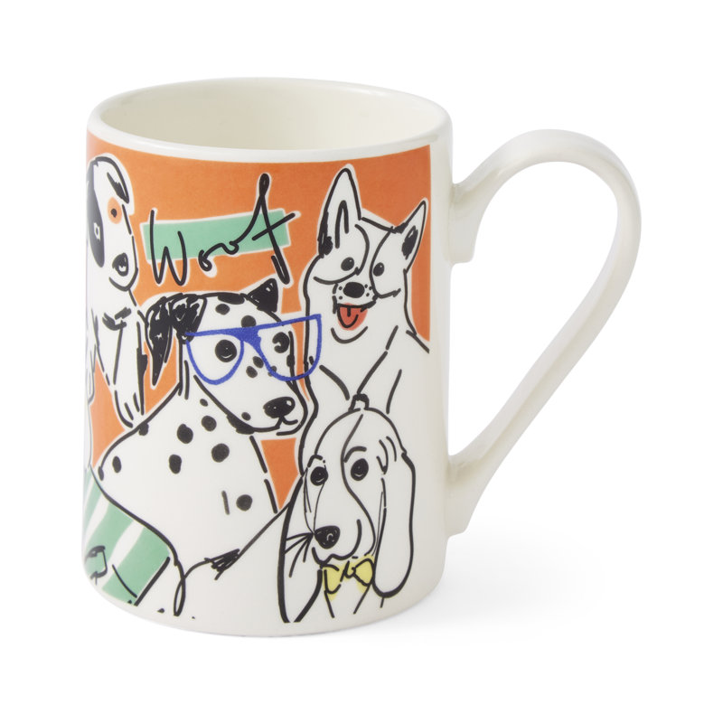 Portmeirion, Mug Meirion - Bright Orange Dogs Tall Mug