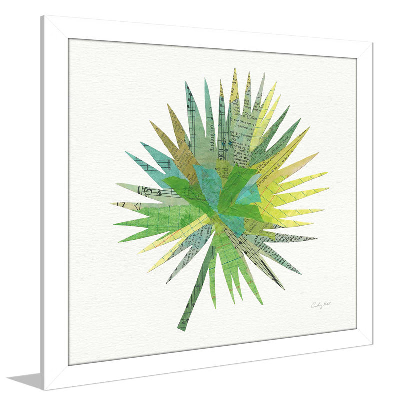 « tropical fun palms iiii », reproduction de peinture à l’aquarelle, H 21,5 po x l 21,5 po x P 0,75 po, Cadre blanc